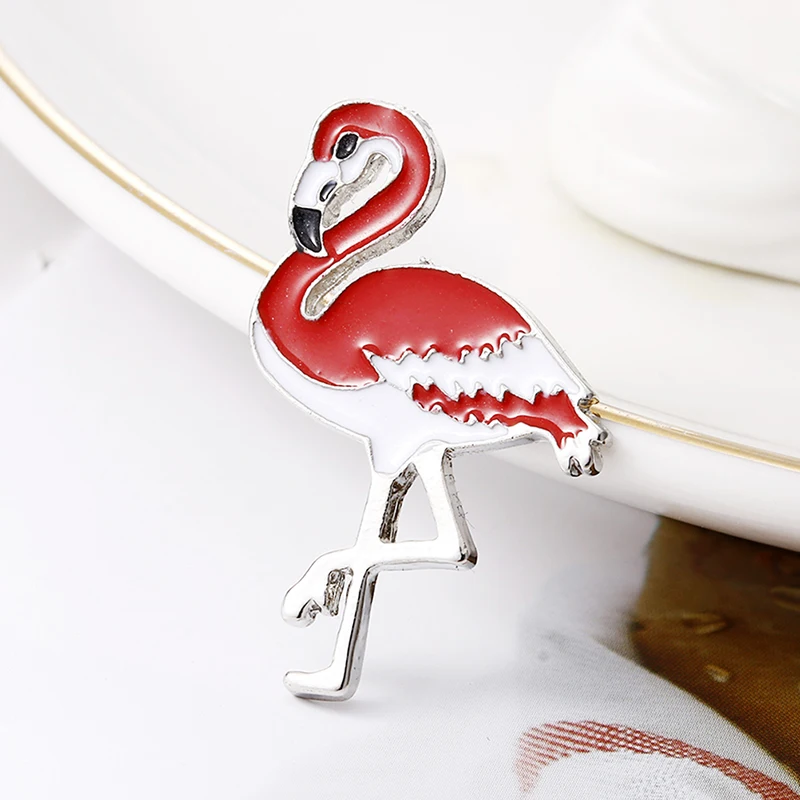 1 шт. эмалированные броши в виде фламинго Унисекс Женская и мужская Брошь булавка