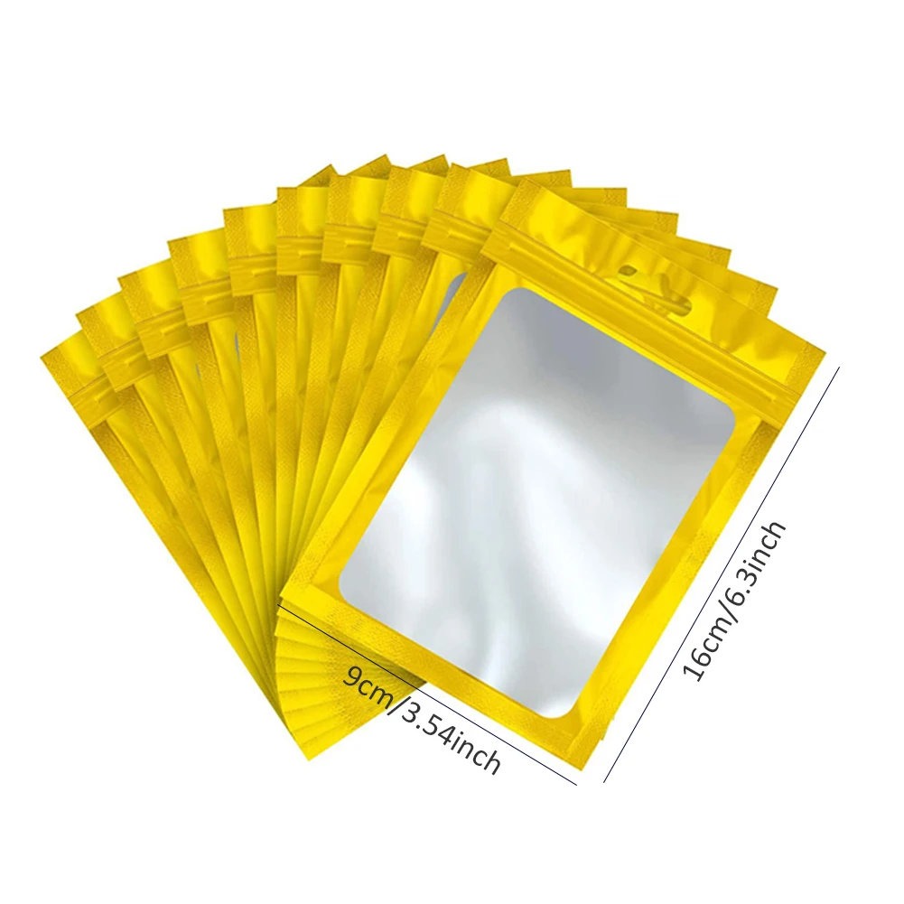 

100PCS Ziplock Mylar Bags Coffee Beans Packaging Pouch Candy Self Sealing Food Bags 16x9cm Mylar Pouch Small Food Sample Bags