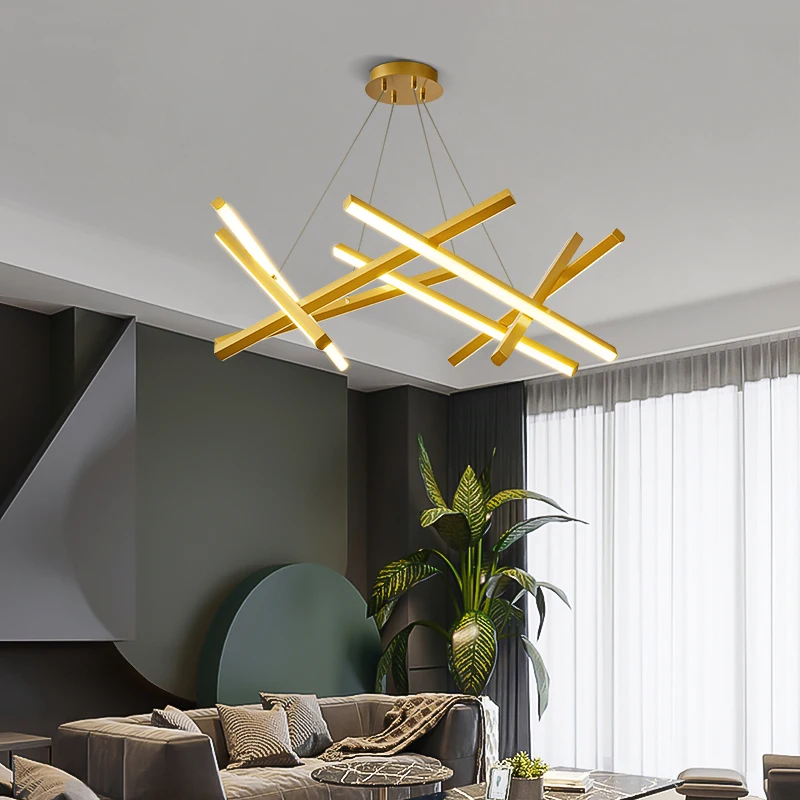 

Modern LED chandelier creative minimalist modeling line lamp (110V-240V) luxury post-modern hanging lamp interior decoration