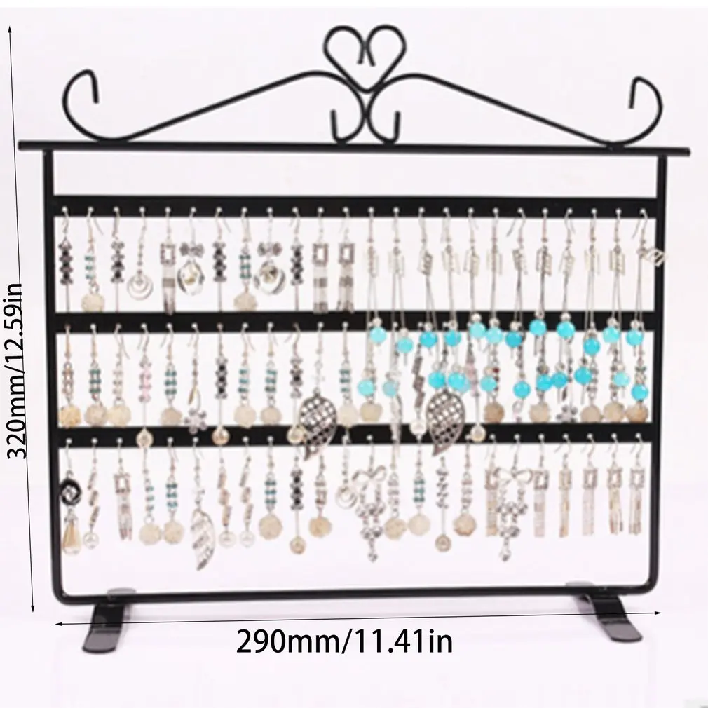 

72 Holes Earrings/Necklace/Ear Studs Jewelry Display Holder Stand Showcase Metal Jewelry Organizer Rack Flat Earring Holder
