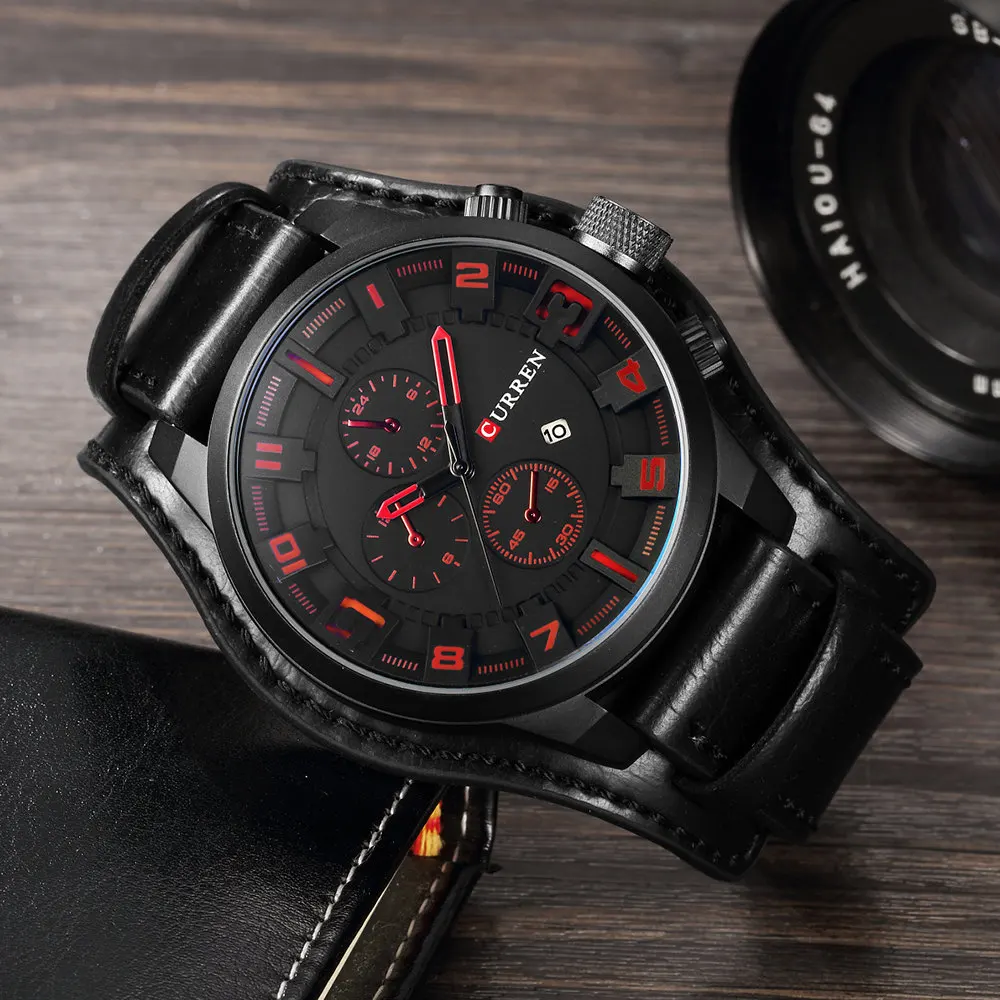 

CURREN Top Brand Luxury Mens Watches Male Clocks Date Sport Military Clock Leather Strap Quartz Business Men Watch Gift 8225