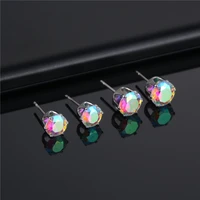 european and american stainless steel six claw earrings fashion trend zircon earrings earrings wholesale