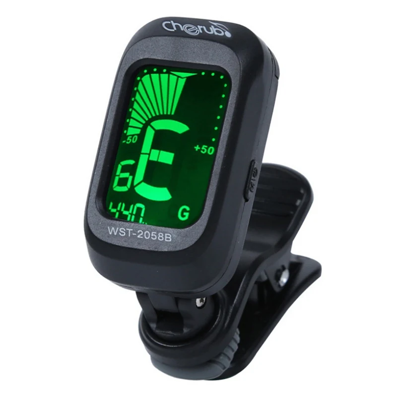 Электрический гитарный тюнер портативный цифровой зажим складной хроматический