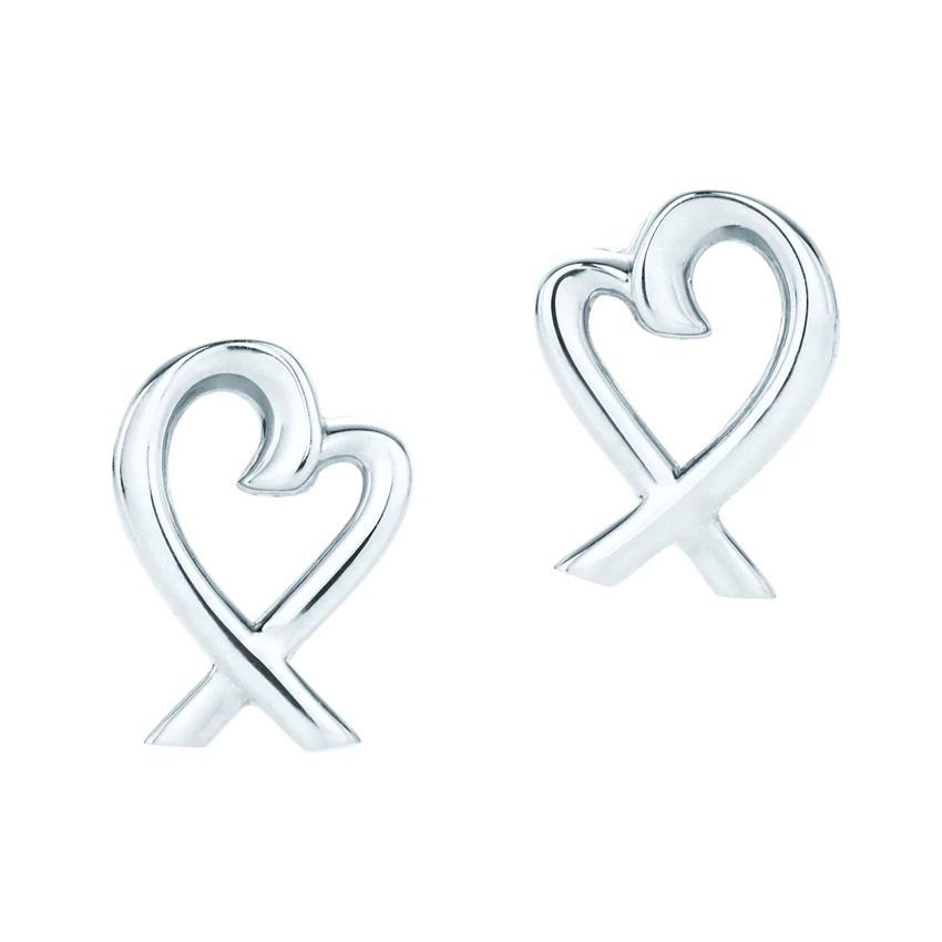 

925 sterling silver heart-shaped earrings 2021 classic men and women