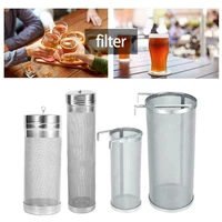 stainless steel brew beer hop mesh filter strainer with hook beer brewing equipment inline filter distillation washable for bags