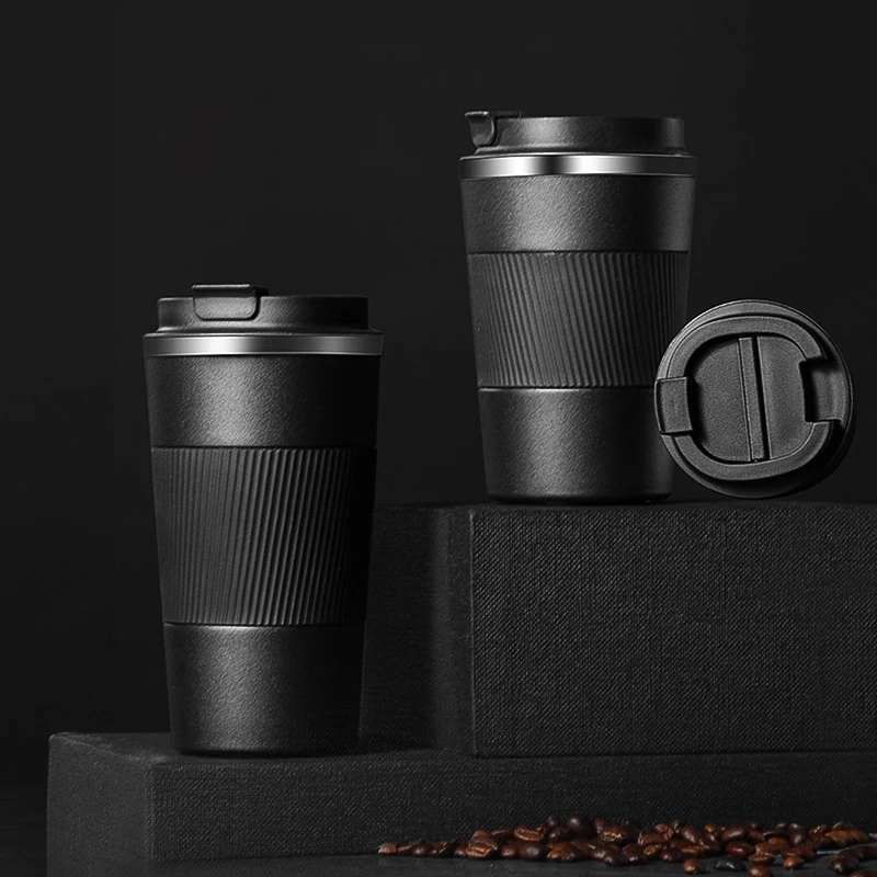 

Portable Stainless Steel Coffee Cup Double-layer Non-Slip Insulation Cups With Non-slip Case Outdoor Sports Travel Drinking Cup