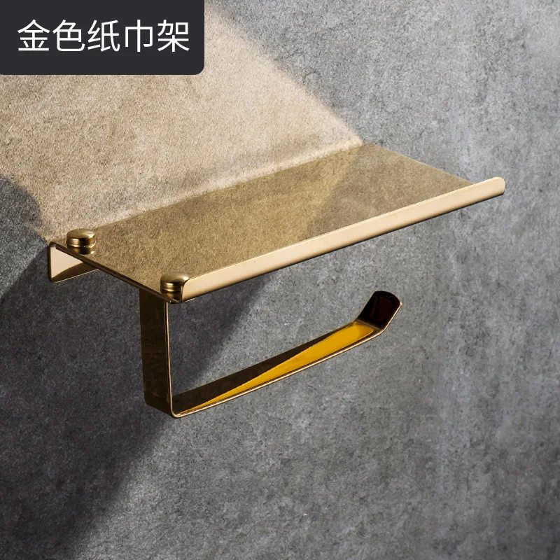 

Modern Stainless Steel Wall Mount Toilet Paper Holder with Phone Shelf Roll Paper Holder Bathroom Fixture Bathroom Accessories