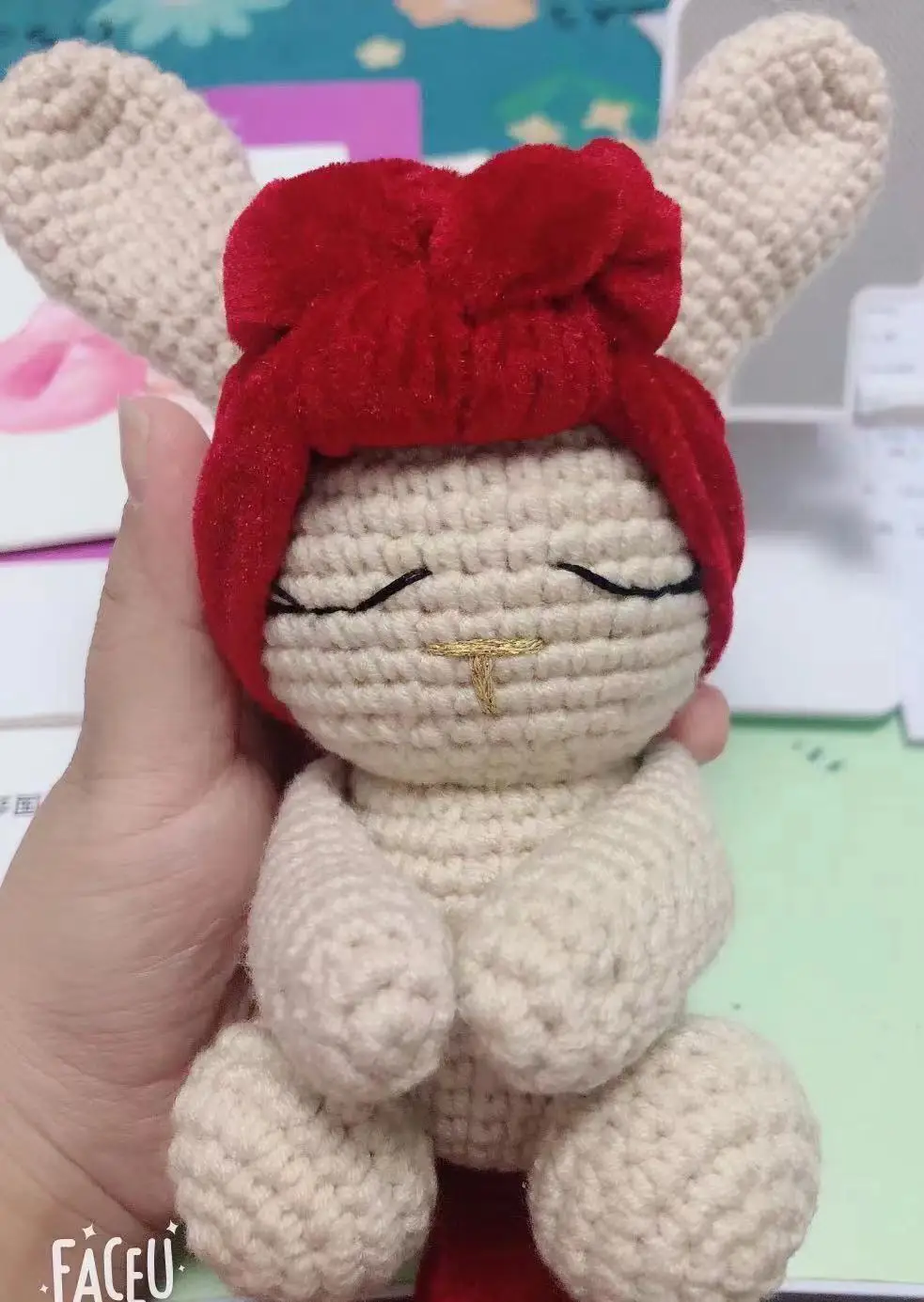 lovely rabbit Plush toys Crochet knitting Cotton bunny doll Hand animal dolls Couple Organic Knitting Toy | Игрушки и хобби