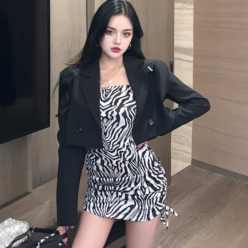 

Women's Fashion Leopard/Zebra Off Shoulder Sexy Tight Strapless Dress 2021