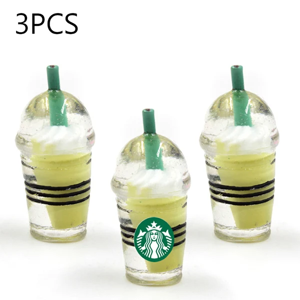 3PCS Yellow Кофейная кружка с ремнем подвески для слизи дополнение все продукты мороженое Полимерная глина наполнитель Смола клейкие аксессуары набор игрушек для детей - Цвет: 3PCS Yellow