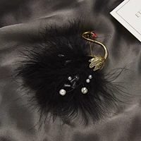 fashion crystal pearl animal brooch women men elegant noble pin rhinestone corsage party jewelry vintage feather bird brooches