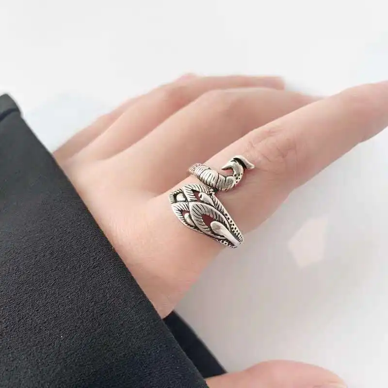 Креативное кольцо в ретро стиле для девушек вязания свитера виде павлина кои