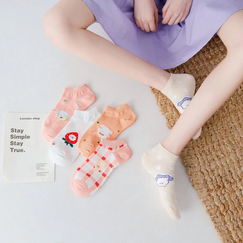 

Милые носочки; calcetines клубника мультфильм kawaii meia, детские женские chaussette femme женский в Корейском стиле носки harajuku хлопковые носки