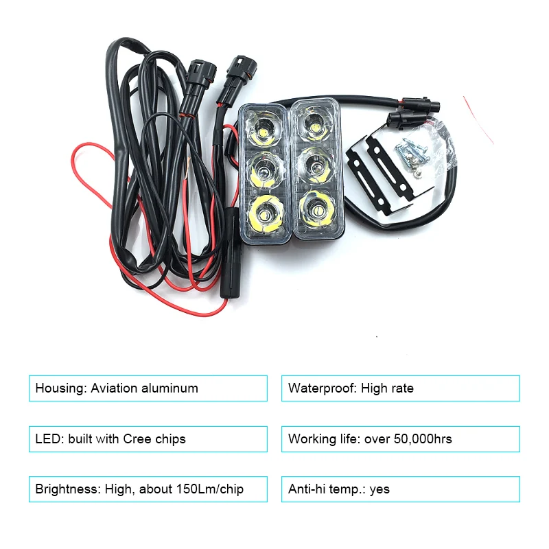2 шт. автомобиля Универсальный Габаритные огни 3 светодиодный лампы DRL