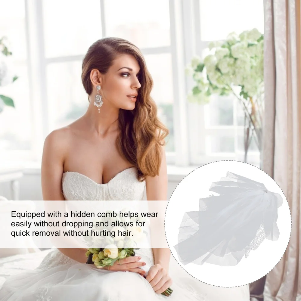 

Bridal Bow Veil Beautiful Wedding Veil Unique Fluffy Veil for and Girls