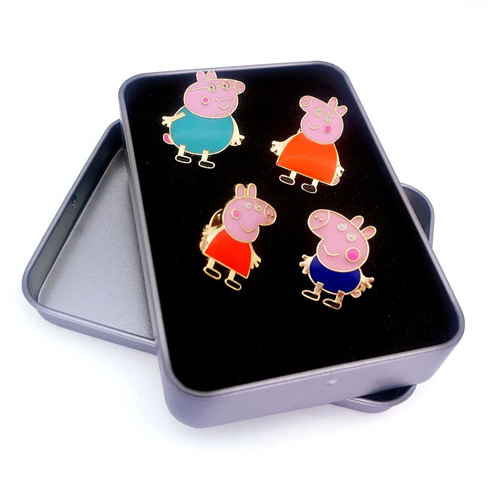 Экшн Свинка Пеппа металлическая брошь игрушки для детей косплей вечерние