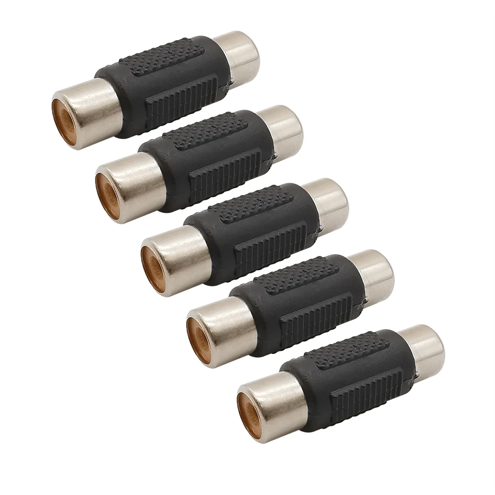 

5Pcs Dual RCA Female to Female Socket Coupler AV Video Audio Jack Camera Cable Extension Adapter RCA Connector