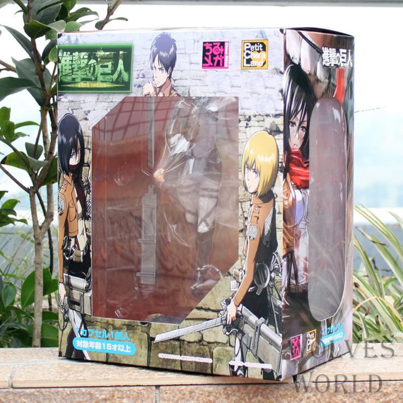

15-25cm Anime Attack on Titan Mikasa Ackerman Action Figure Petit Chara Land Mikasa Ackerman PVC Collection Model Doll Toys