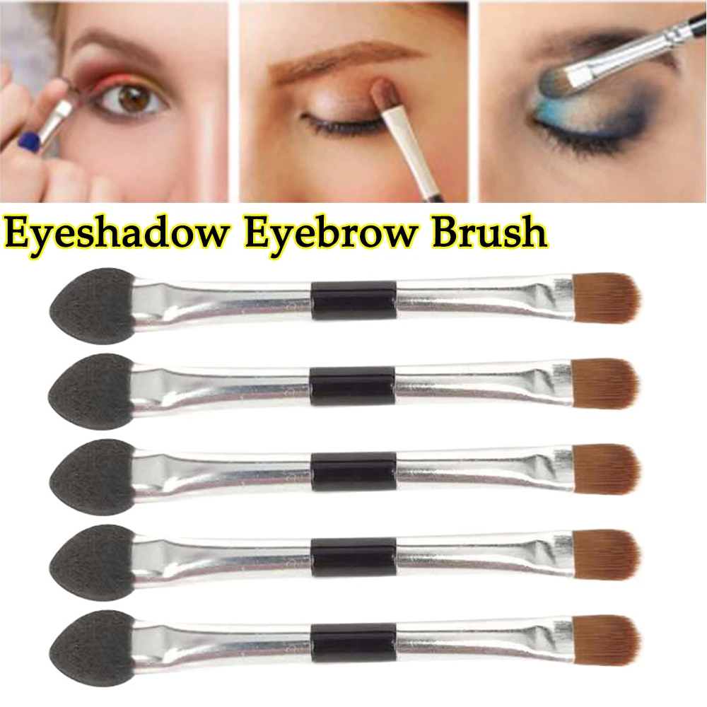 Кисть для макияжа двойной инструмент бровей Бамбуковая + расческа двойная кисть