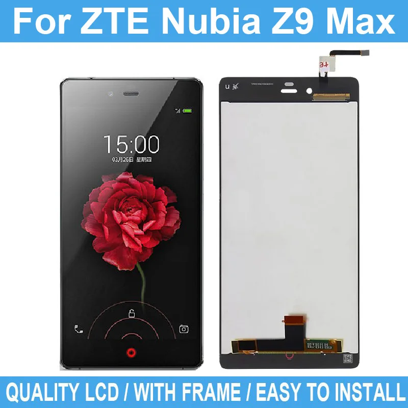 ЖК-дисплей 5 дюйма для ZTE Nubia Z9 Max сенсорный экран без рамки NX510J NX512J NX518J дигитайзер в