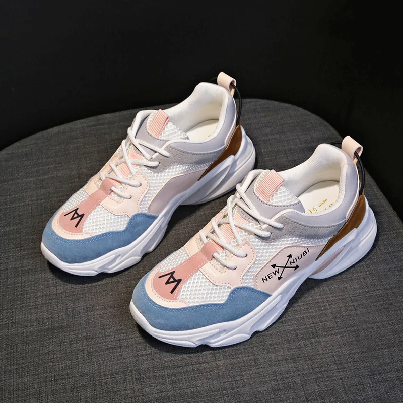 Новинка сезон осень женские дышащие кроссовки на толстой платформе модная
