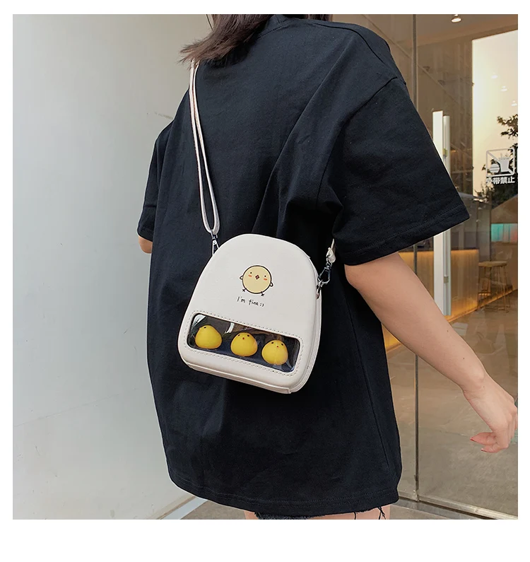 Милая желтая утка прозрачный Ita Bookbags женские рюкзаки с мультяшным принтом женские Мини кожаные школьные сумки для девочек Pu Back Packs горячая распродажа