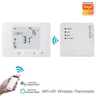 Беспроводной смарт-термостат для газового котла Tuya, RF Wi-Fi контроллер температуры с питанием от USB, работает с Google Home Alexa