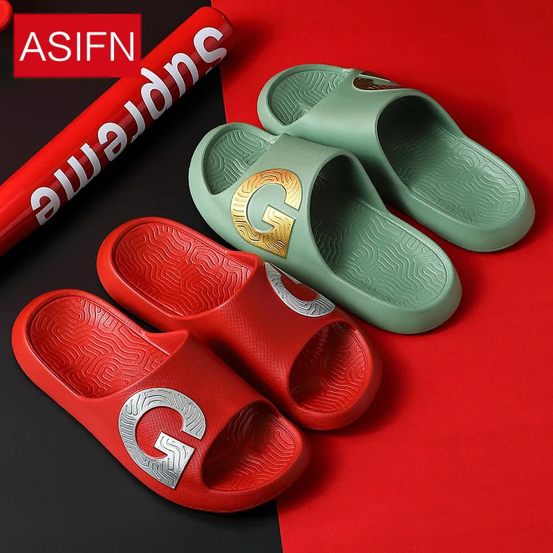 

Men's slippers tide summer flow outdoor wear new Korean personality beach indoor non-slip home thick-soled sandals men