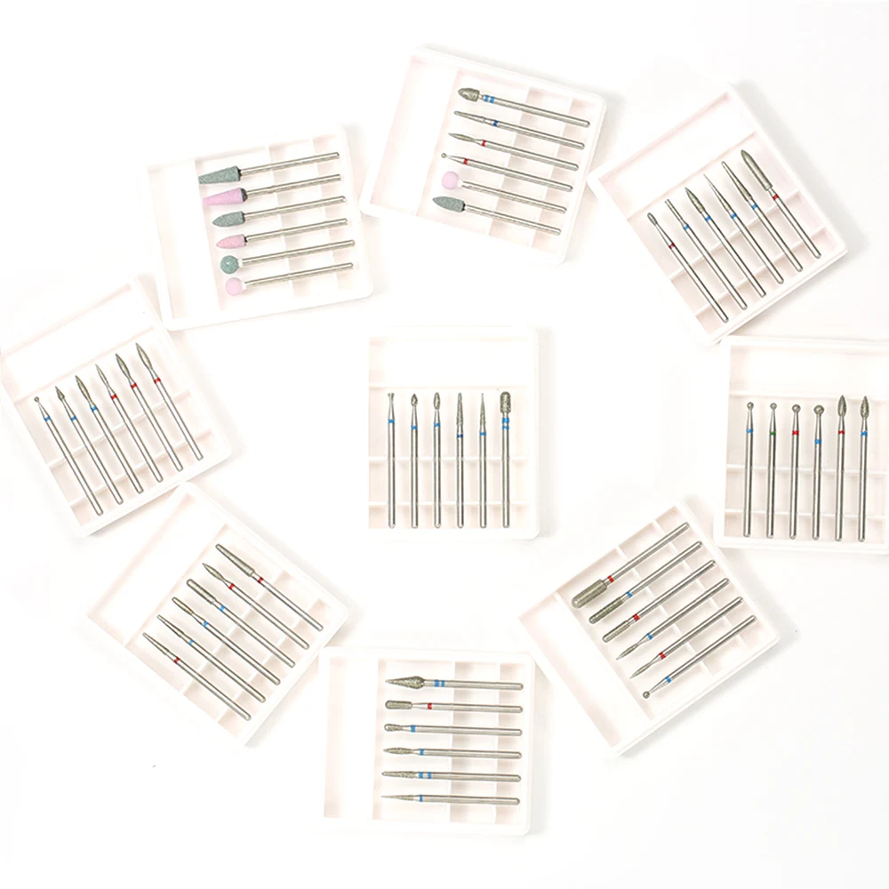 Набор фрез для маникюра и педикюра набор из 6 алмазных насадок электрические