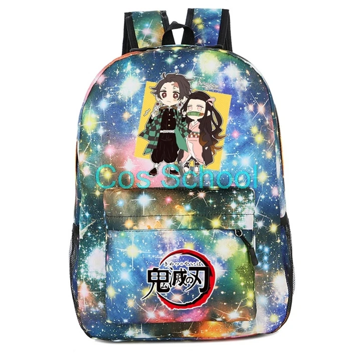Cos School Kamado Tanjirou Nezuko рюкзак Demon Slayer Kimetsu no Yaiba рюкзаки Оксфорд тканевые сумки аниме