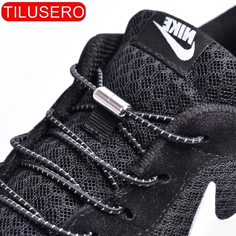 

NEW Simple and stylish No Tie Shoelaces Locking Round Shoe Laces Adult Quick Shoelaces 100cm For Kids Adult All T101