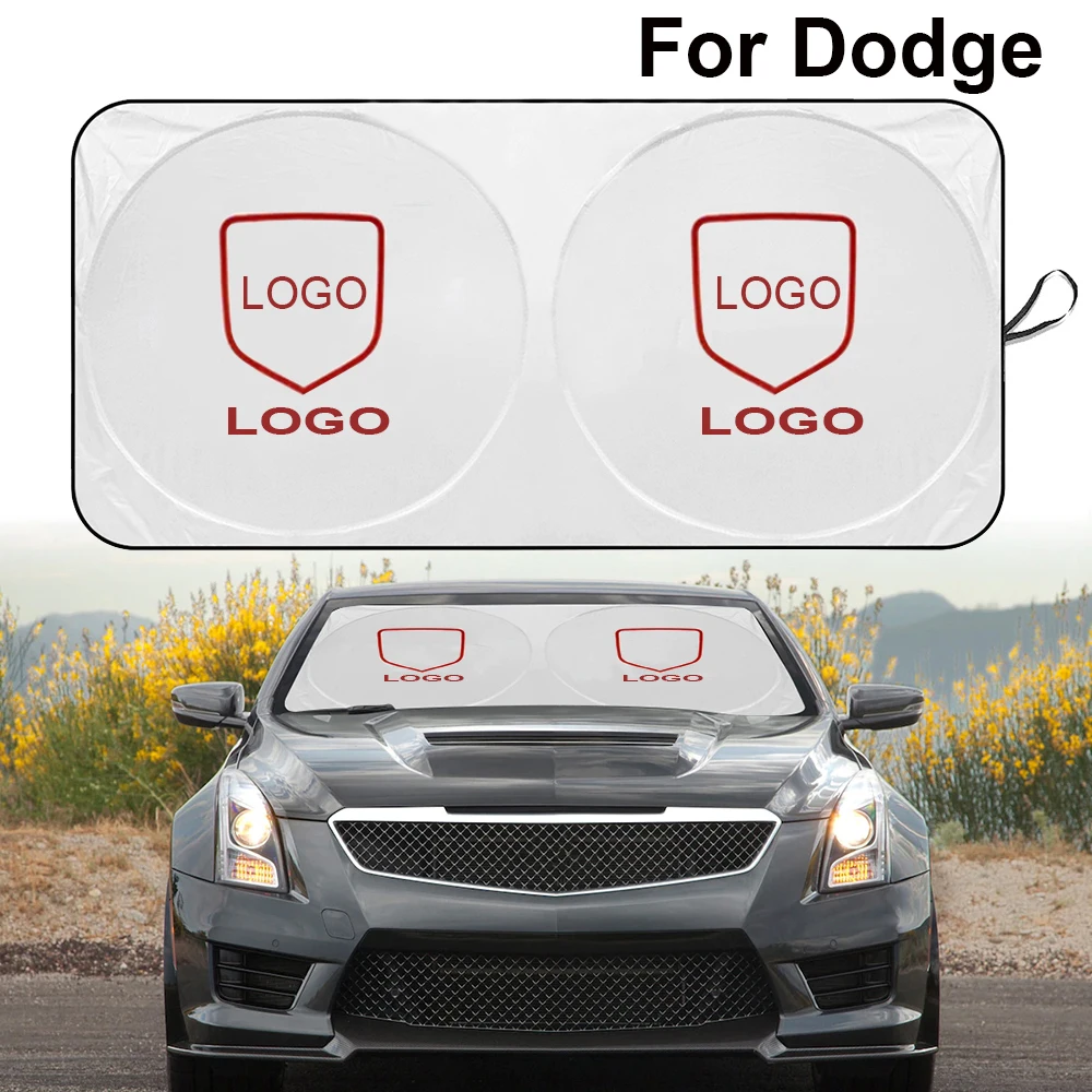 

Foldable Car Logo Windshield Sunshades Auto Sun Shade Visor Cover For Dodge Avenge Caliber Charger Challenger Durango Journey