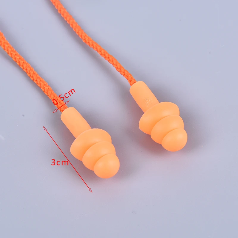 

2pcs Soft Anti-Noise Ear Plug Waterproof Swimming Silicone Swim Earplugs For Adult Children Swimmers Diving With Rope 2pcs