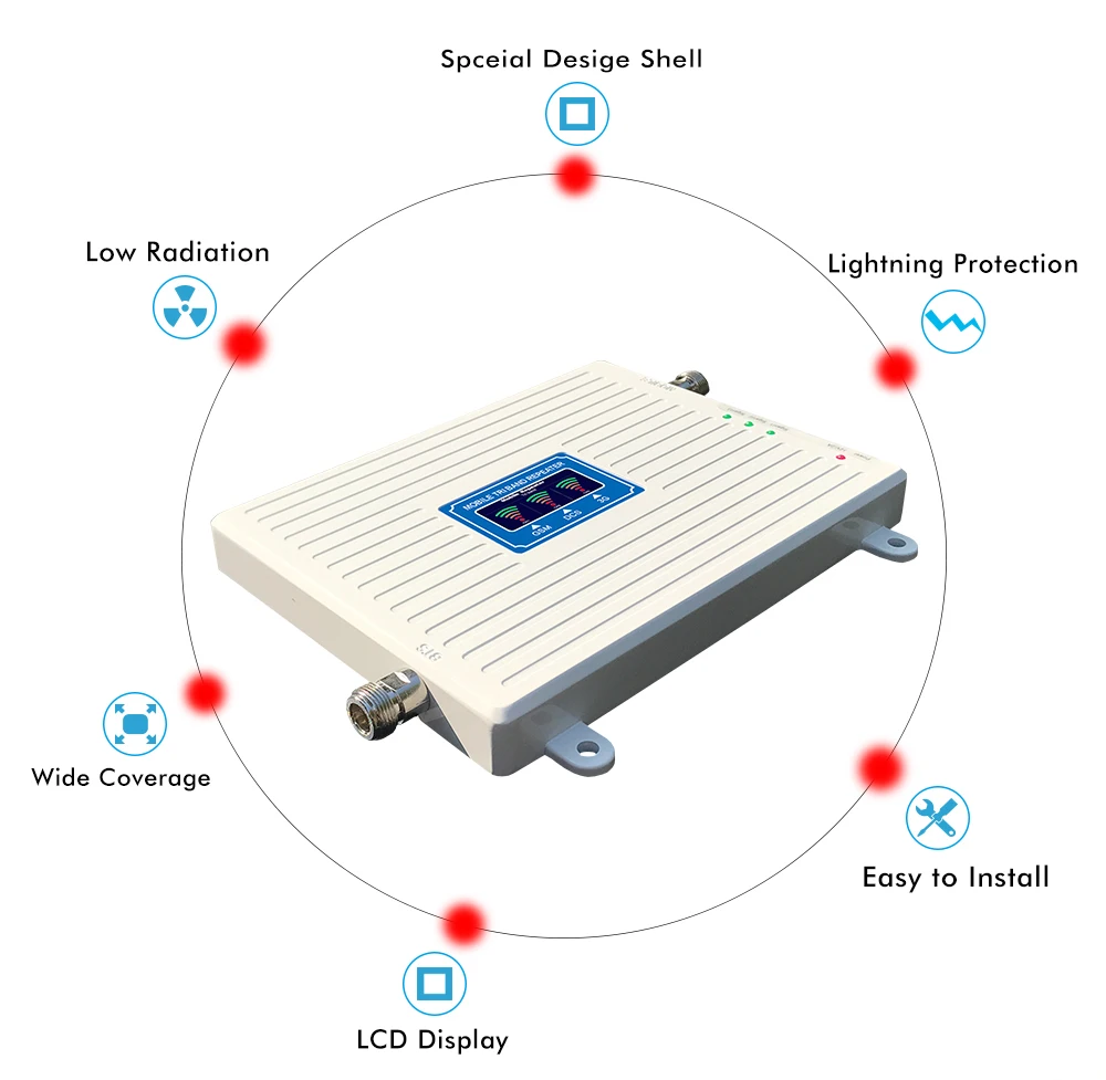 

2G 3G 4G mobile phone signal amplifier tri-band mobile signal amplifier LTE cellular repeater GSM DCS WCDMA 900 18