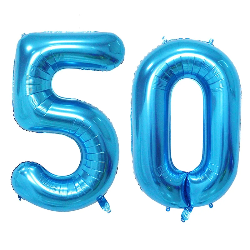blue 50 balloon 32 дюймов 5 цветов воздушный шар баннер 18 21 30 40 50 60 день рождения украшение для взрослых день рождения письмо номер Фольга Воздушный шар Globos мяч - Цвет: blue 50 balloon