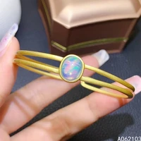 kjjeaxcmy fine jewelry 925 pure silver inlaid natural opal womens fashionable vintage oval gem open bracelet support detection