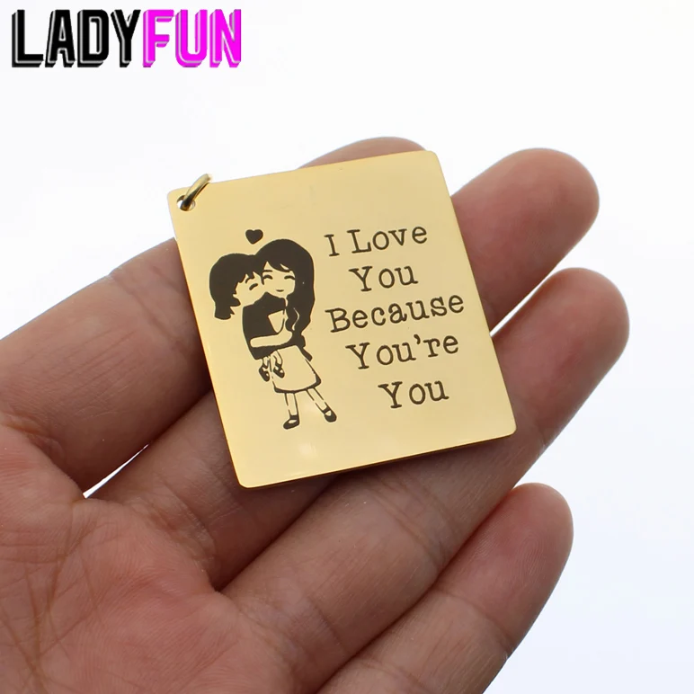 Stainless Steel Charms Mom Pendants I Love You Because You're You High Polish Mirror Surface Jewelry Charm 10pcs/lot
Stainless Steel Charms Mom Pendants I Love You Because You're You High Polish Mirror Surface Jewelry Charm 10pcs/lot