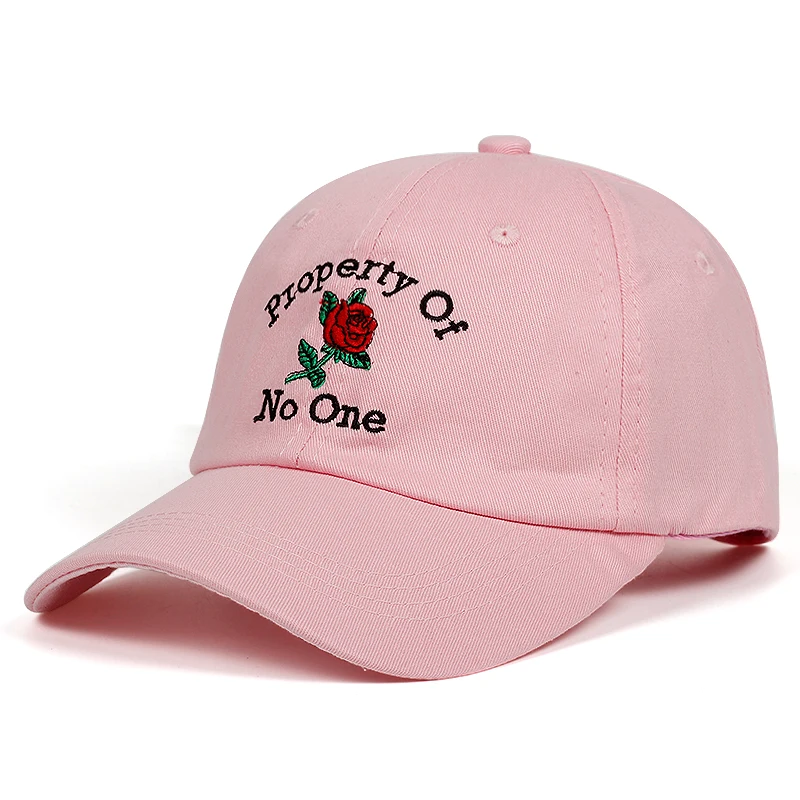 

Property Of No One Rose flower Dad Hat 100% Cotton embroidery Baseball Cap Snapback Unisex fashion outdoor casual caps