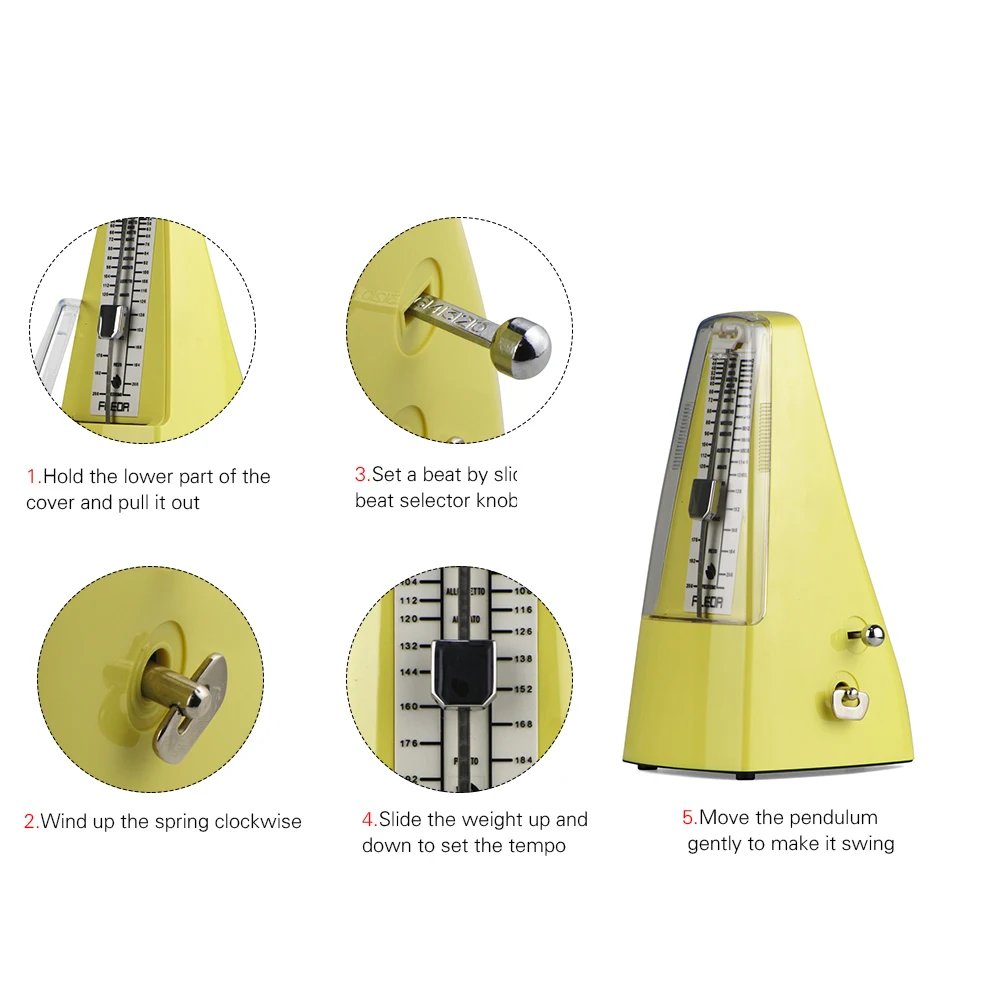 Универсальный пирамидный механический метроном FLEOR для гитары скрипки пианино