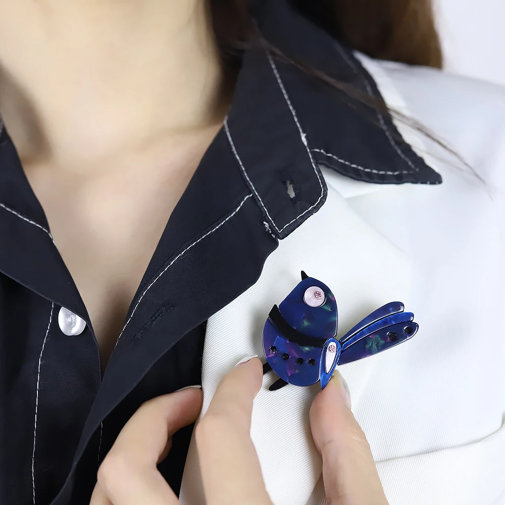 Детская/женская брошь в форме птицы из натурального акрила | Украшения и