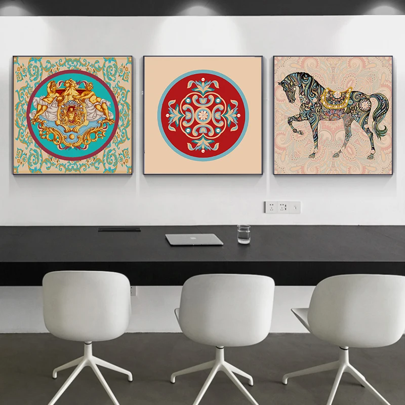 Абстрактная Картина на холсте лошадь король искусство настенные картины большой