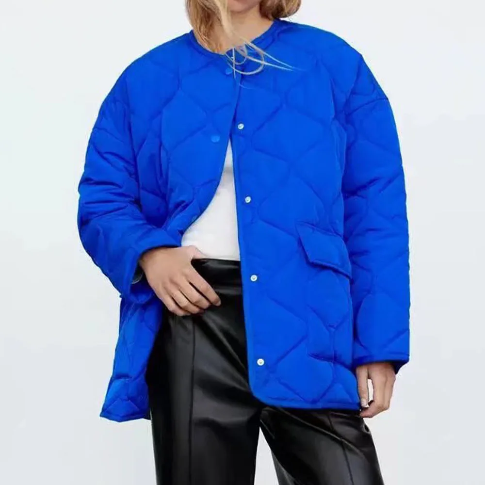 

2021 New Short Women's Winter Jackets Cotton Padded Clothing Long Sleeve Zipper Women's Coat Female Casual Outwear Parka Jackets