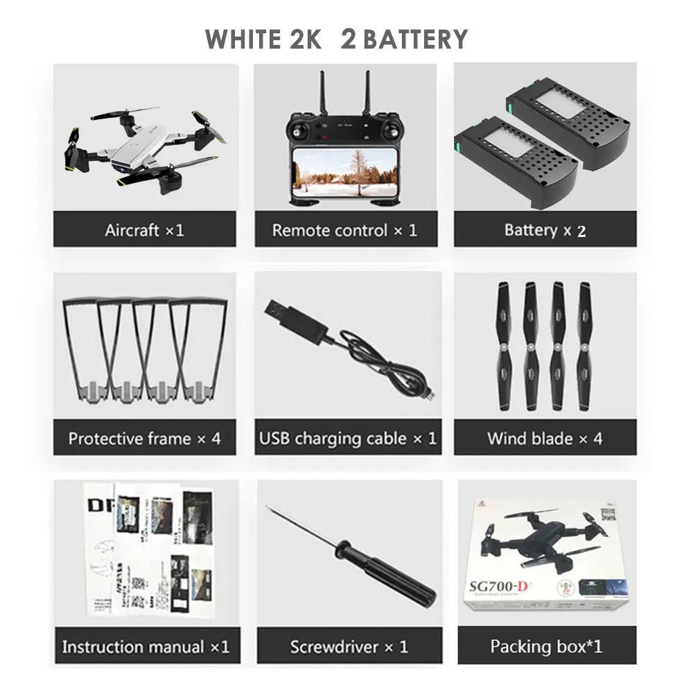 SG700D 2K 2B 4K SG700 RC Дрон Вертолет Дистанционное управление SG700 2,4G 4CH WiFi 1080 P/720 P оптический поток Двойной HD Квадрокоптер с камерой дроны - Цвет: SG700D 2K 2B