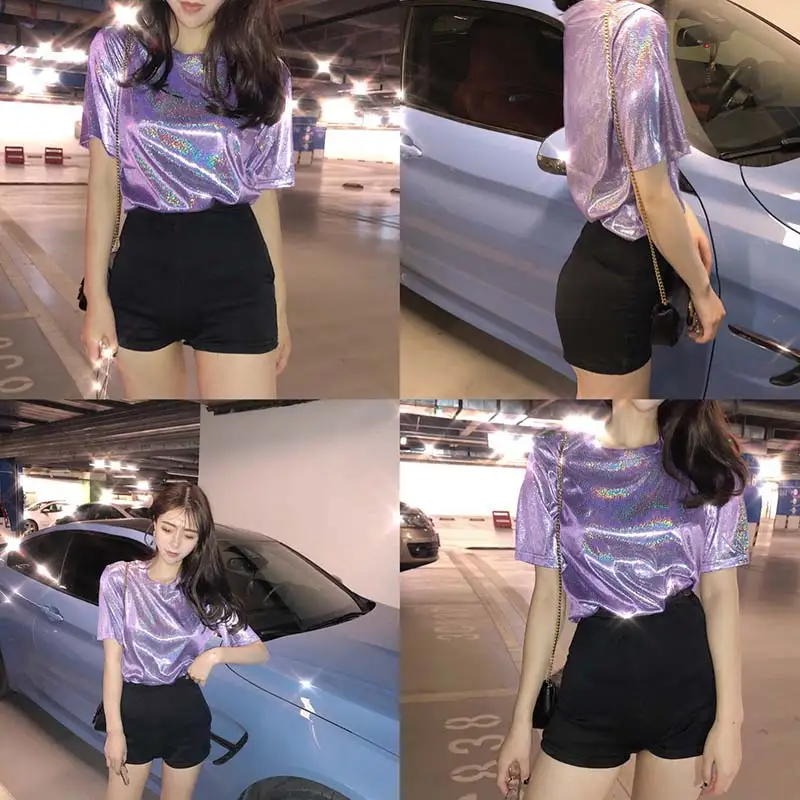 Футболка женская блестящая | Женская одежда