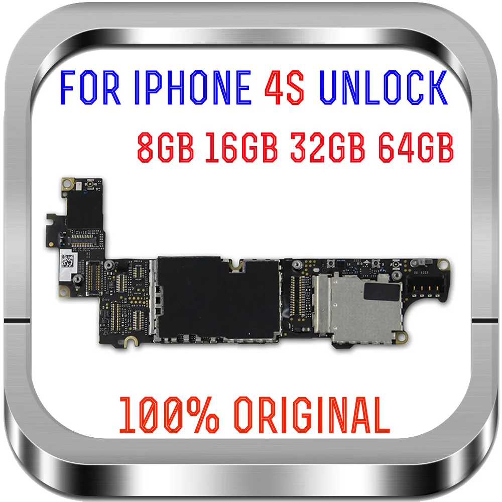 8 ГБ 16 ГБ 32 ГБ 64 ГБ для iphone 4S материнская плата с полной разблокировкой, без iCloud для iphone 4S логическая плата с системой IOS, хорошее тестирование
