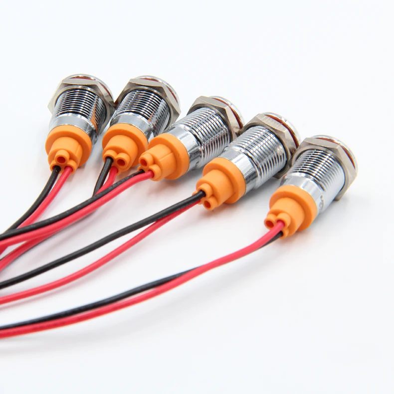 1 шт. 10 мм водонепроницаемый металлический плоский круглый светодиодный