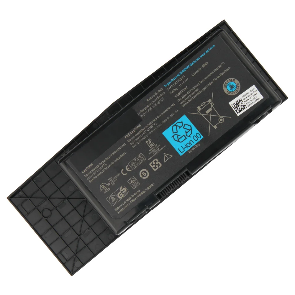 Оригинальная сменная батарея для Dell Alienware M17x R4 R3 типа BTYVOY1 настоящая