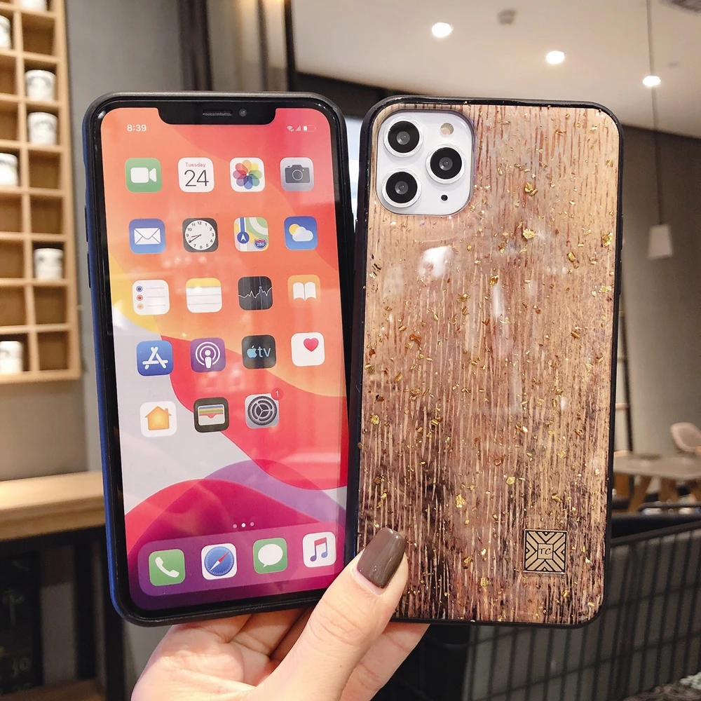 Кристальный золотой лист чехол для телефона iphone 11 Pro Max 7 XR X 8 Plus блестящий 6 XS s 6| |