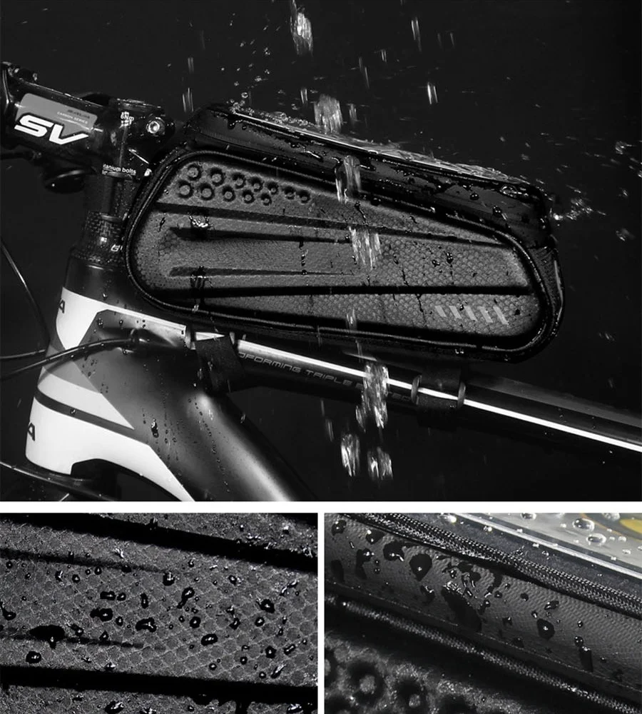 

Bicycle Bag 1.8L Frame Front Tube Cycling Bag Waterproof Phone Case Holder 7 inch Touchscreen Bag Bike Accessories