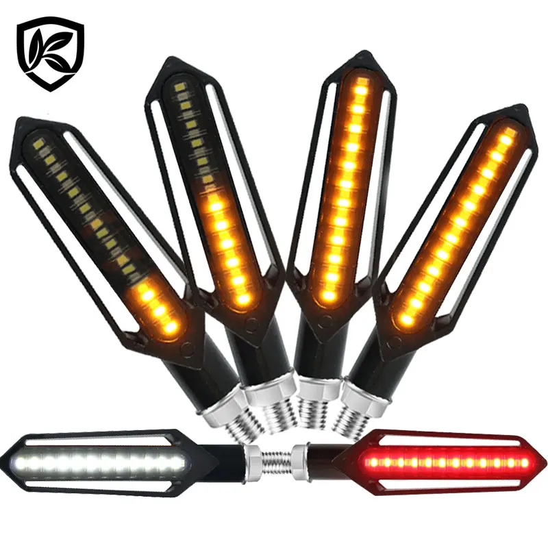

Karcle 2PCS 24LED Turn Signals Tail Light Motorcycle LED Flowing Water Flashing Blinker Brake/Running Light DRL Flasher Lamp